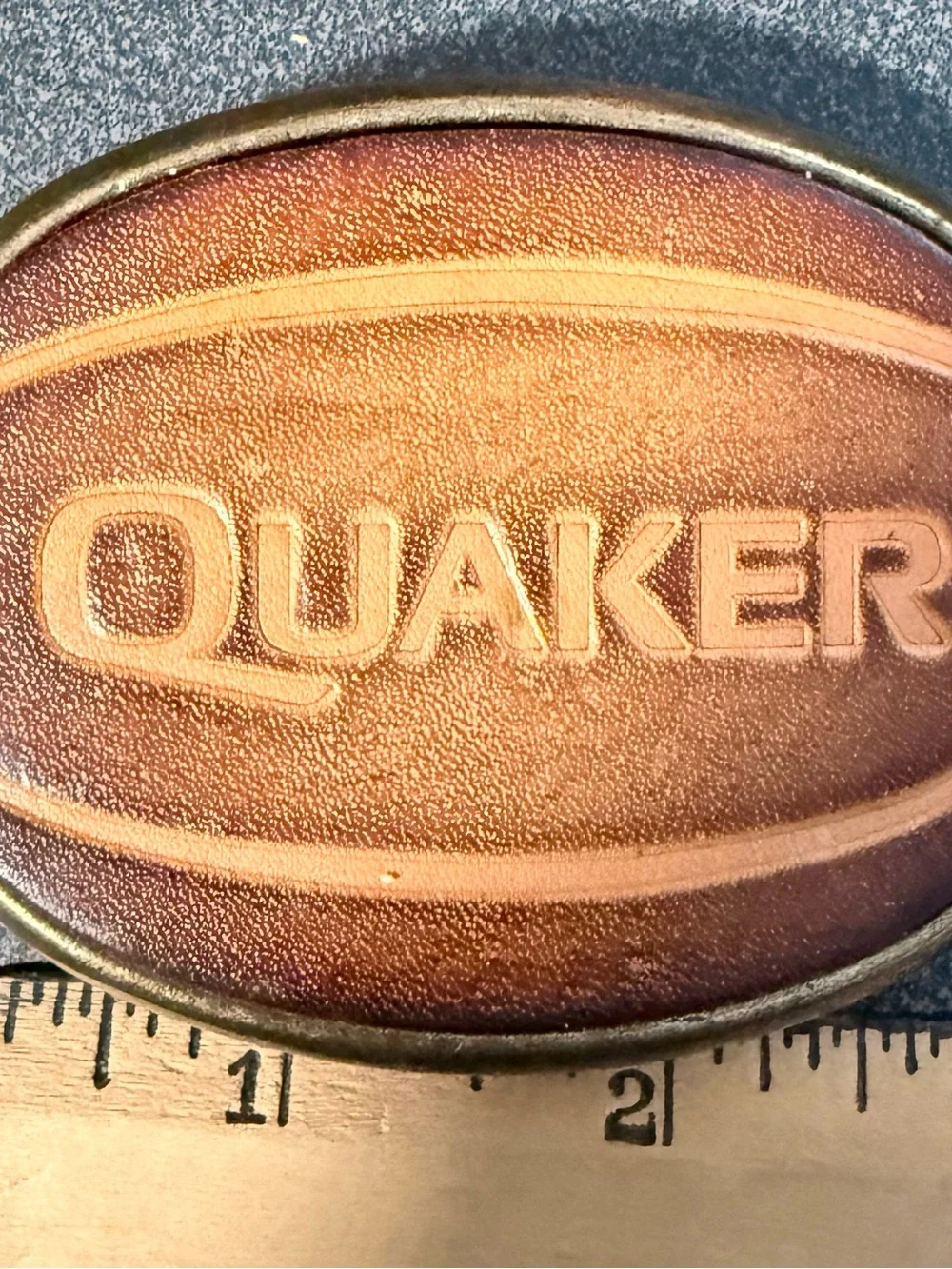 Quaker Oval Belt Buckle - Classic Branded Accent